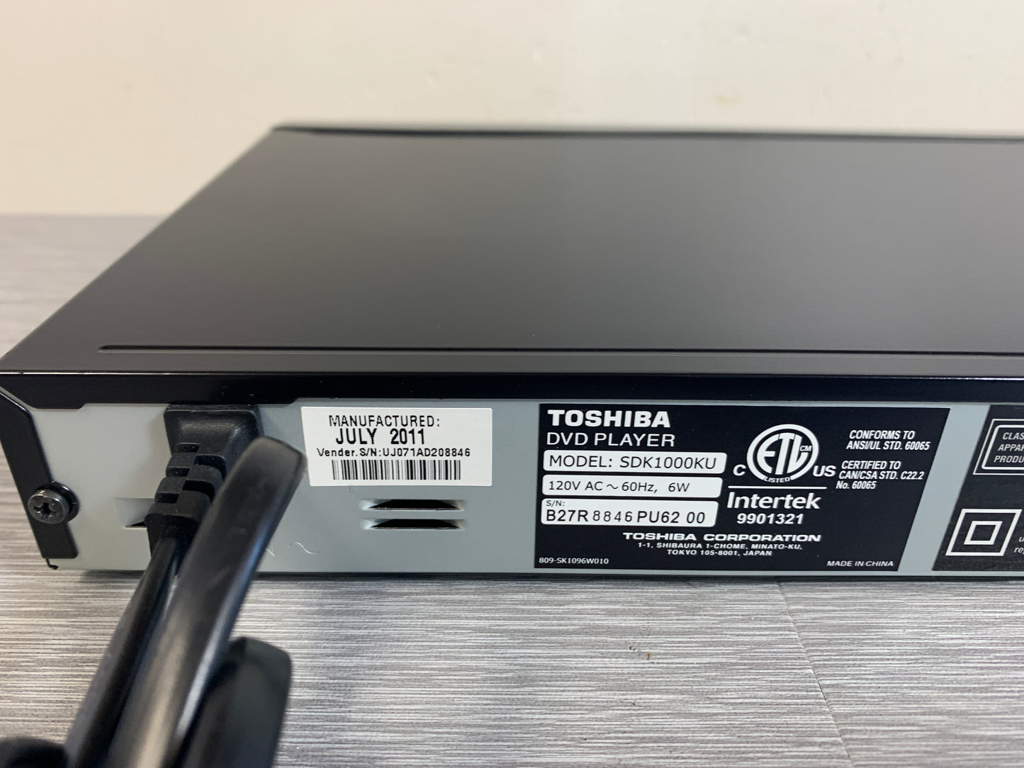 Toshiba SDK-1000 DVD/CD Player