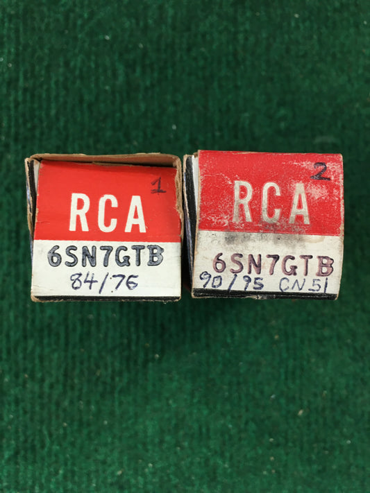 RCA * 6SN7GTB Tube * Pair * Tested 84/76 90/95