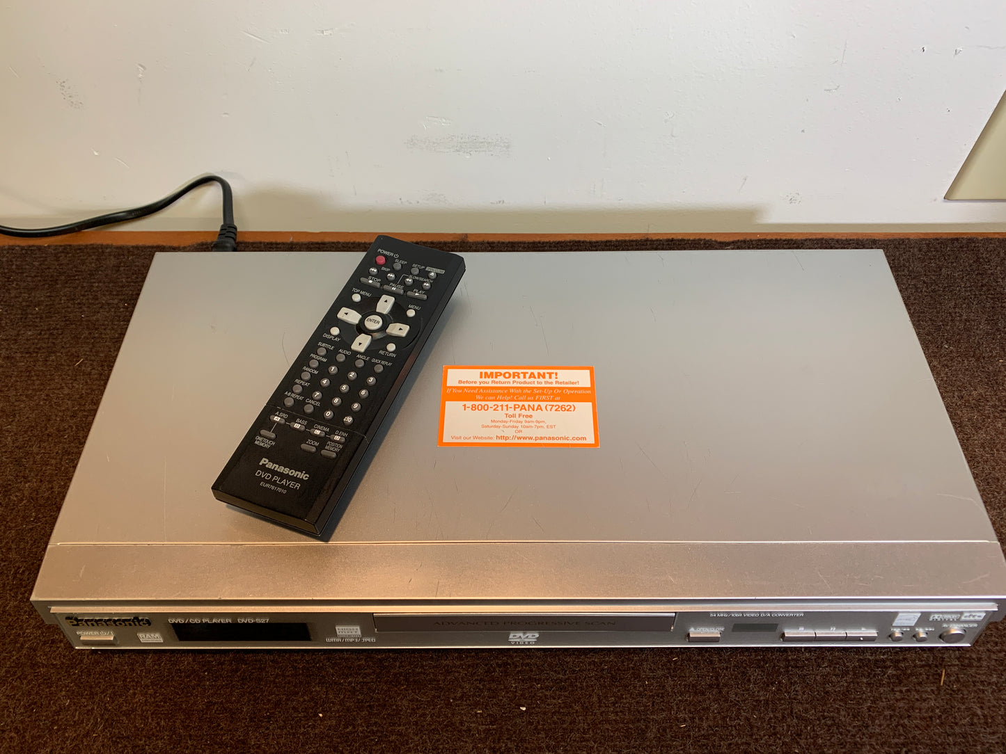 Panasonic DVD-S27 DVD/CD Player - Remote