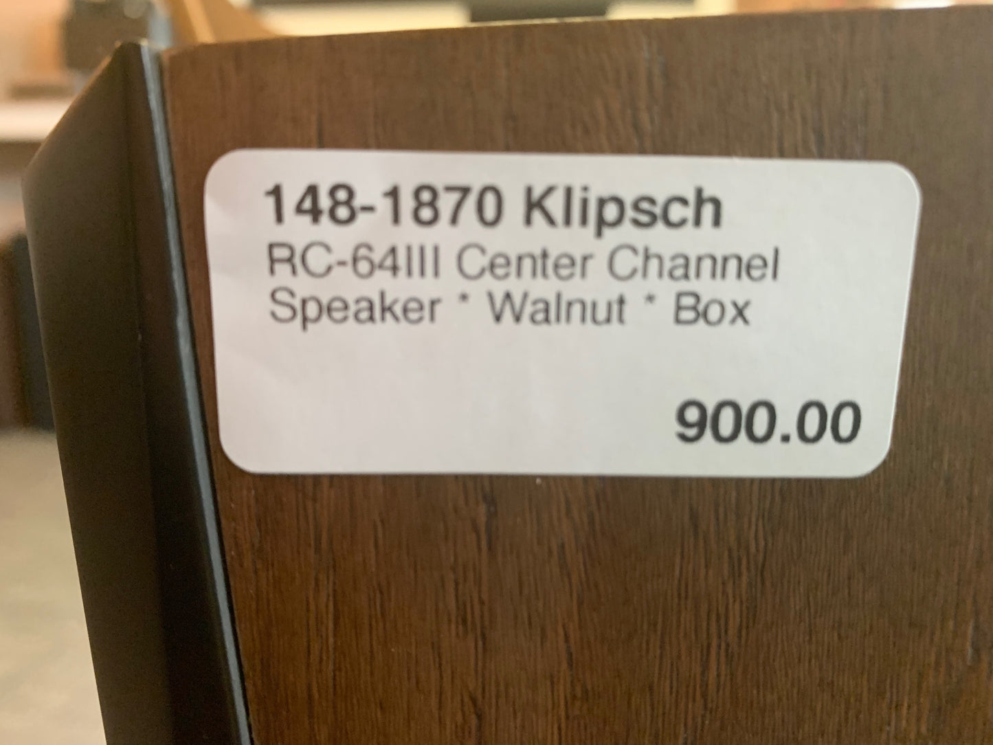 Klipsch RC-64 MKIII Center Channell Speaker * Walnut * Box