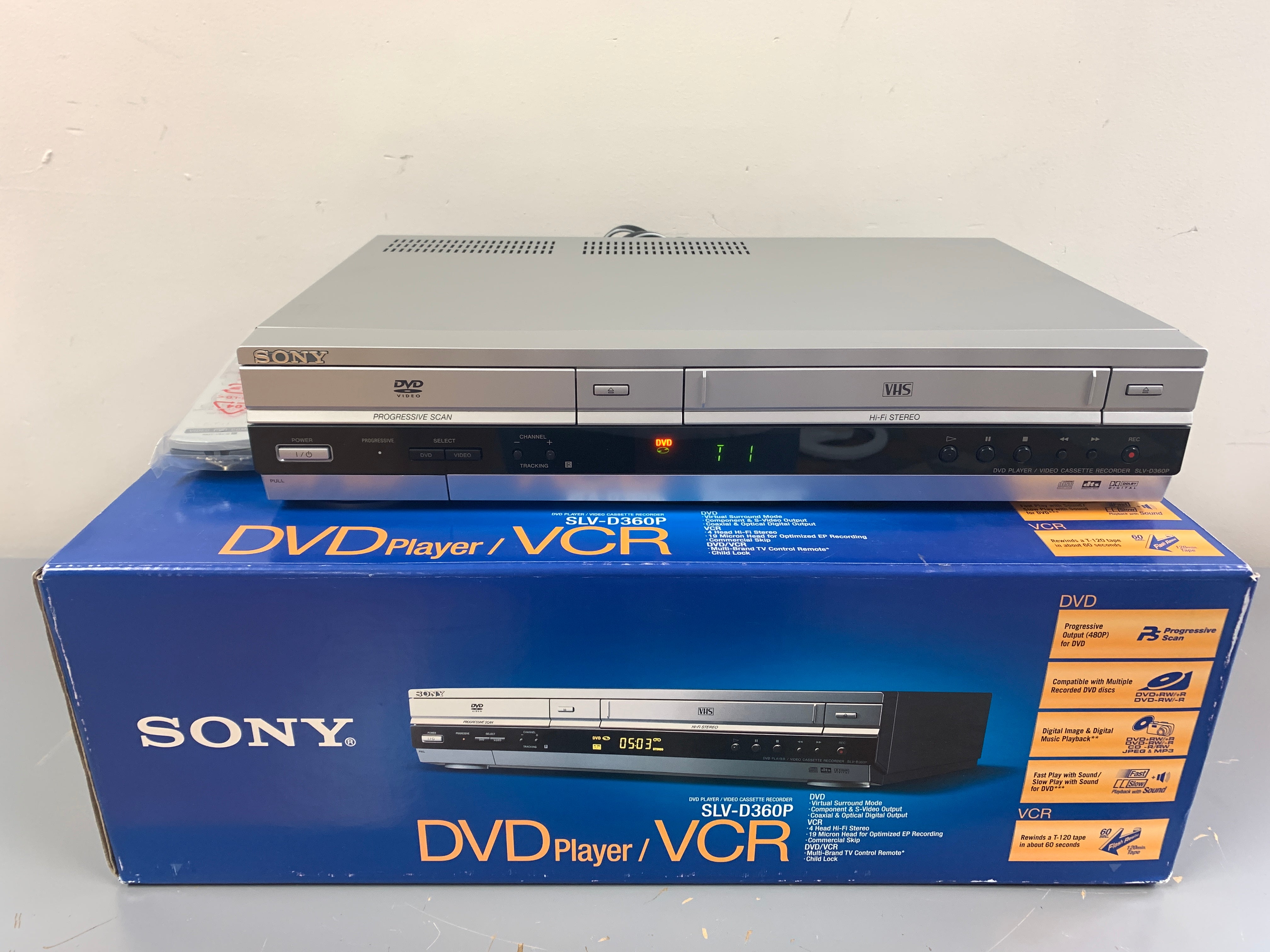 Sony D360P DVD VHS Hi deals Fi Stero Progressive Scan Player