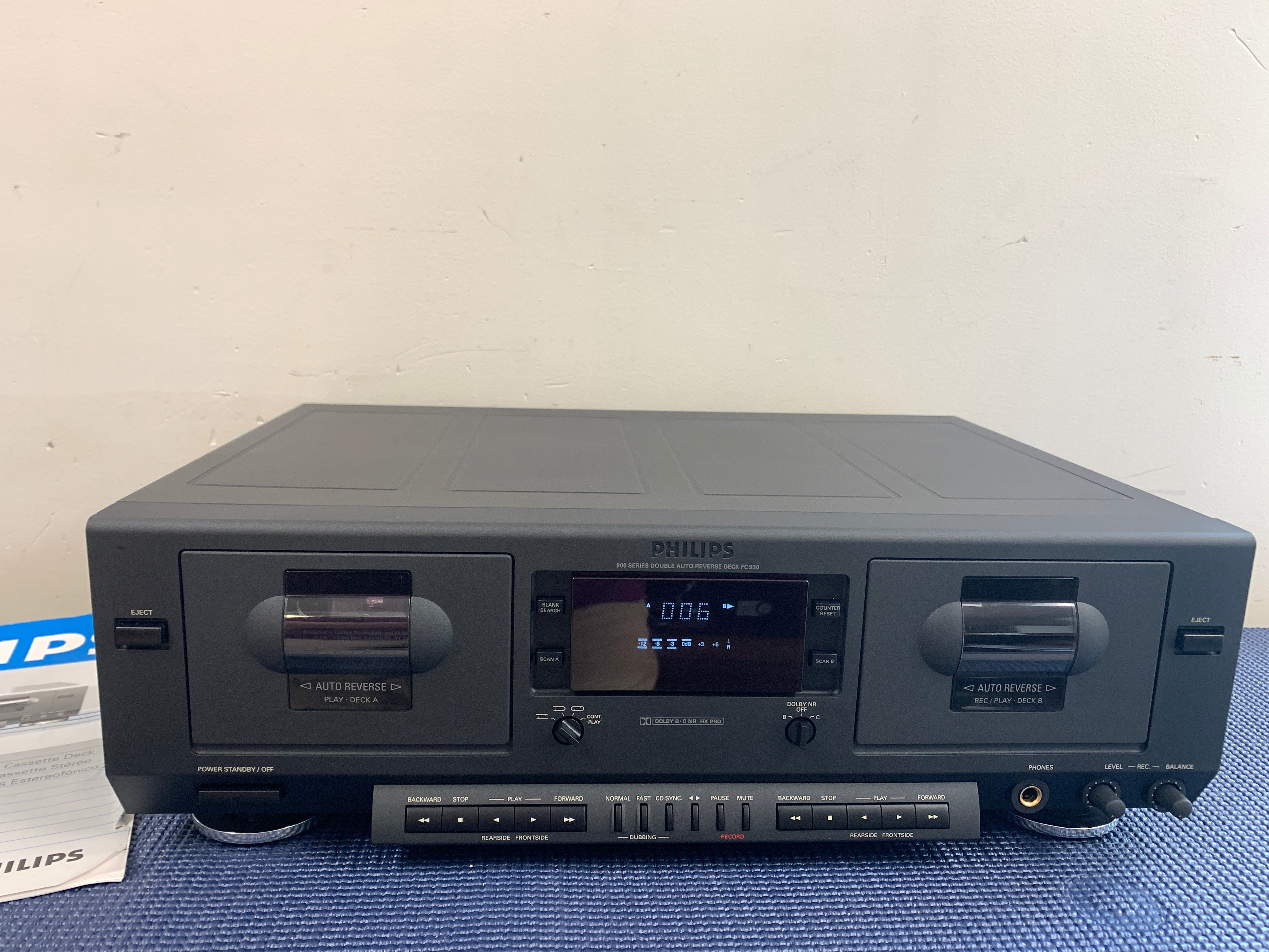 Phillips CASSETTE TAPE DECK buy FC930P BK01 900 Series Double Deck Auto Reverse