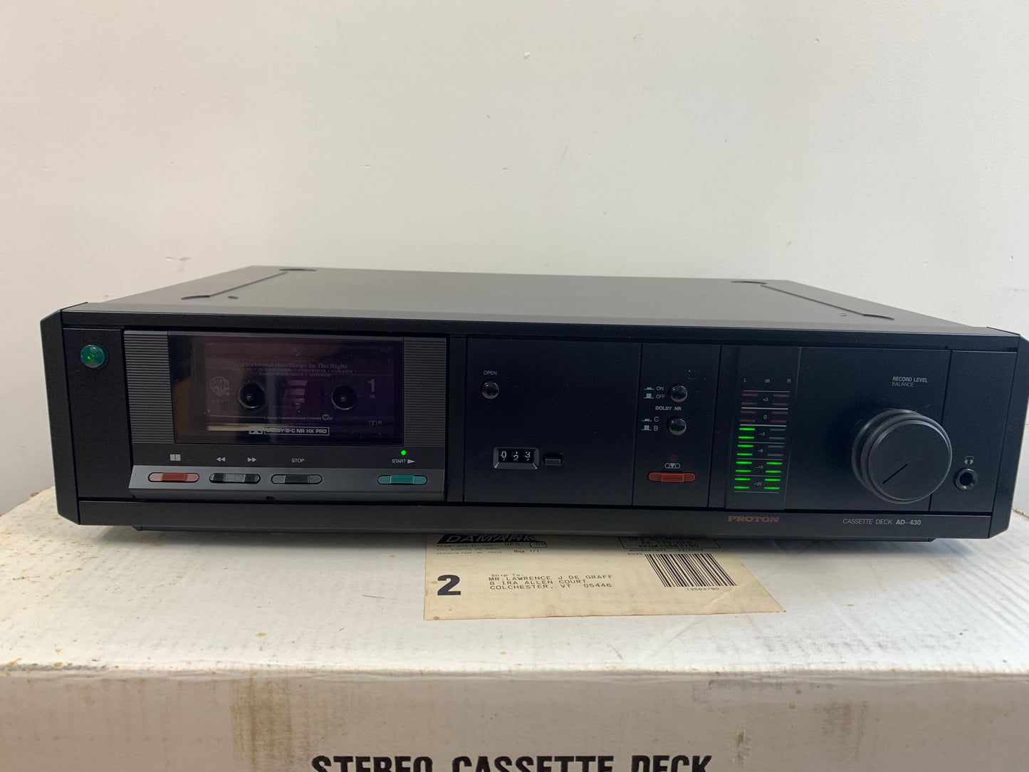 Proton AD430 Single Cassette Deck * Manual * Box