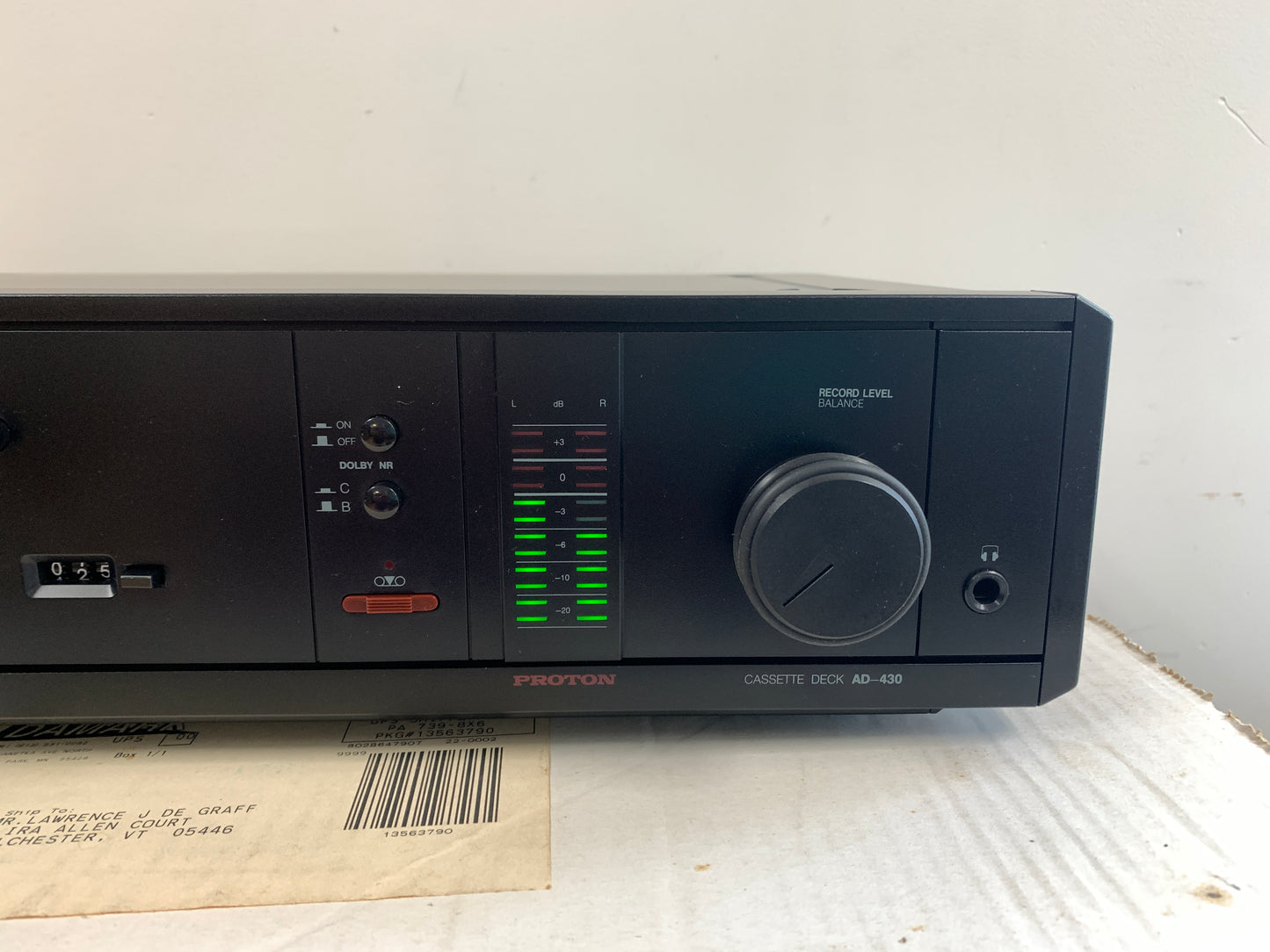 Proton AD430 Single Cassette Deck * Manual * Box