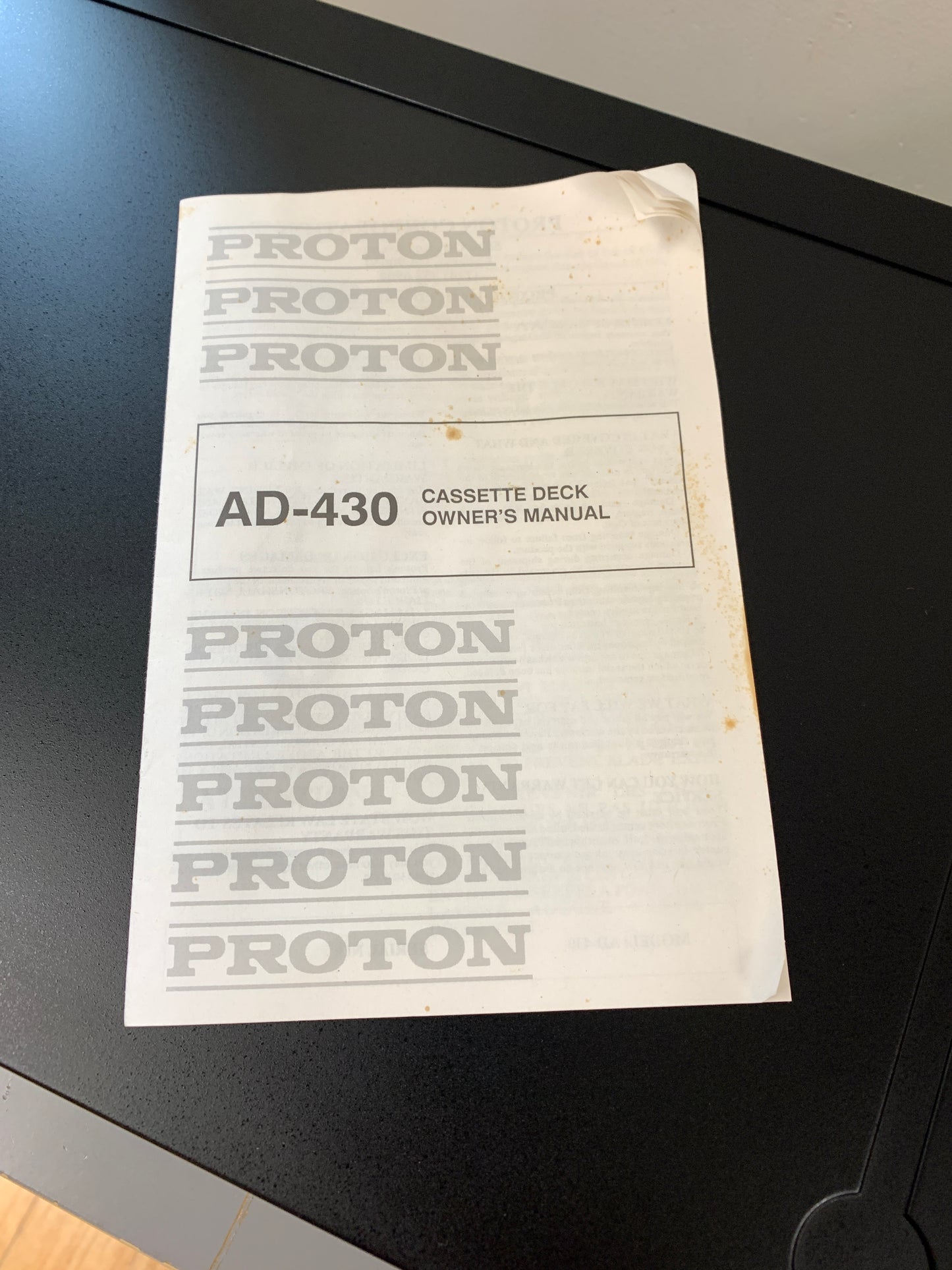 Proton AD430 Single Cassette Deck * Manual * Box