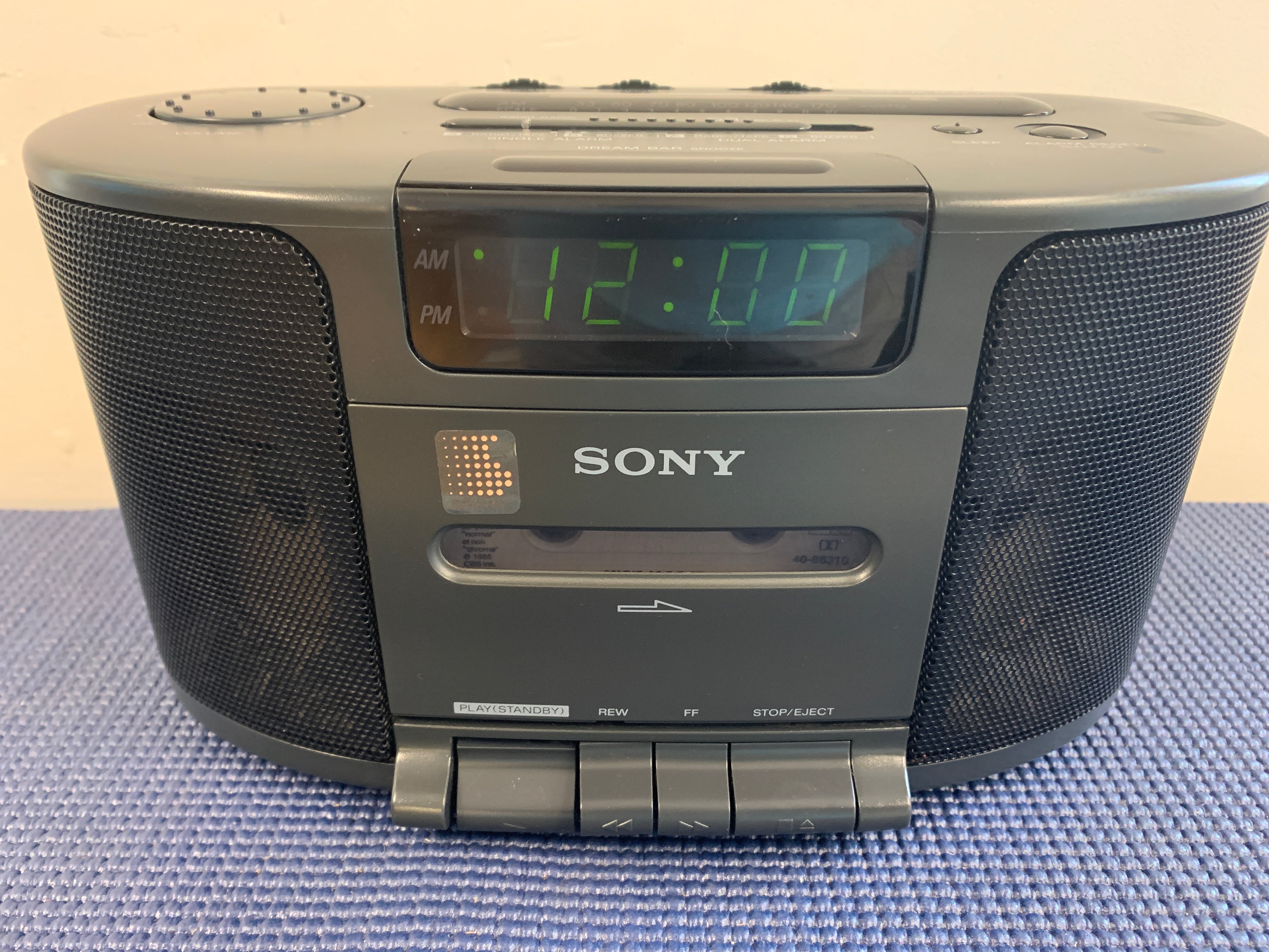 Vintage 1991 Sony ICF-CS650 AM/FM Stereo Digital Clock Radio Cassette offers Player VGC