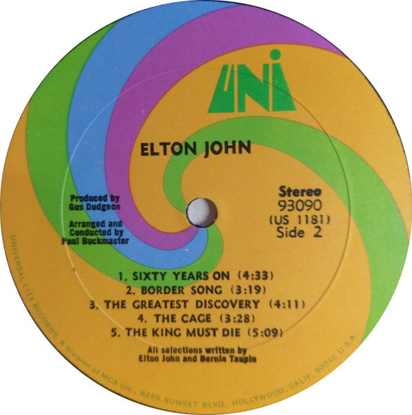 Elton John : Elton John (LP, Album, RE, Gat)