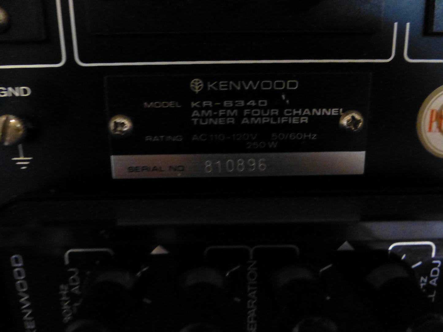 Kenwood KR-6340 Stereo & Quad Receiver * 1973 * 40W RMS