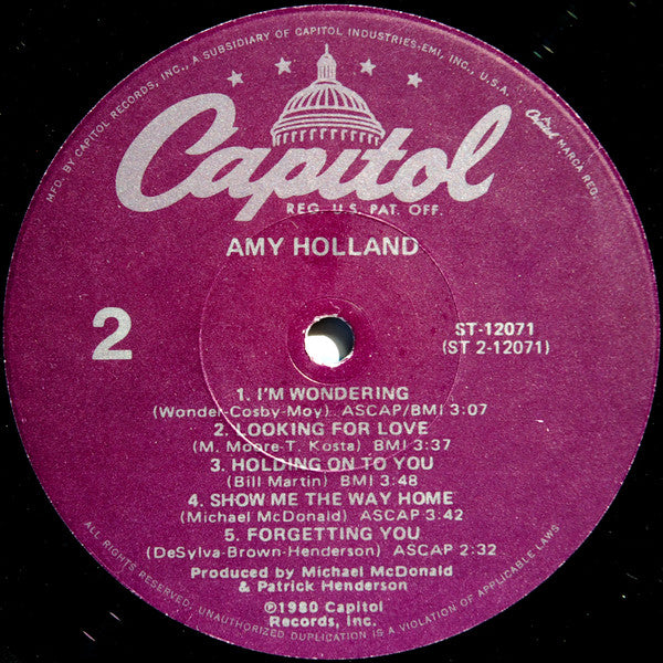 Amy Holland : Amy Holland (LP, Album, Los)