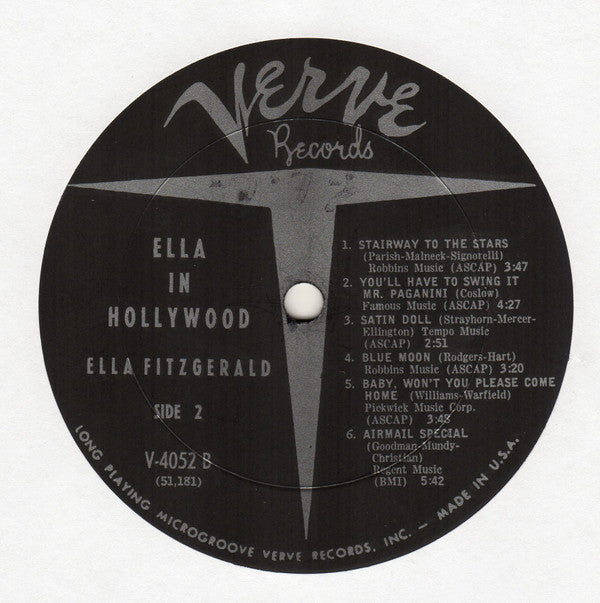 Ella Fitzgerald : Ella In Hollywood (LP, Album)