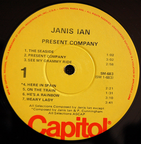 Janis Ian : Present Company (LP, Album, Win)