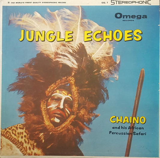 Chaino & His African Percussion Safari : Jungle Echoes (LP, Album, Yel)