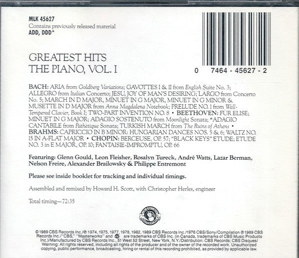 Various : Piano Greatest Hits (CD, Comp)