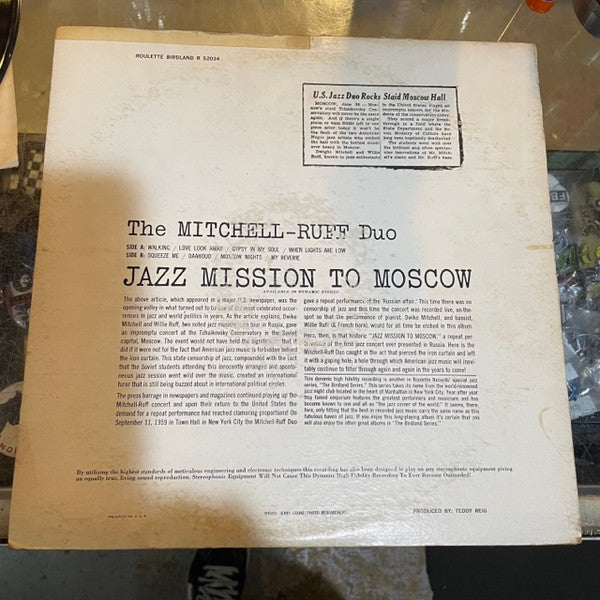 The Mitchell-Ruff Duo : Jazz Mission To Moscow (LP, Album, Mono)