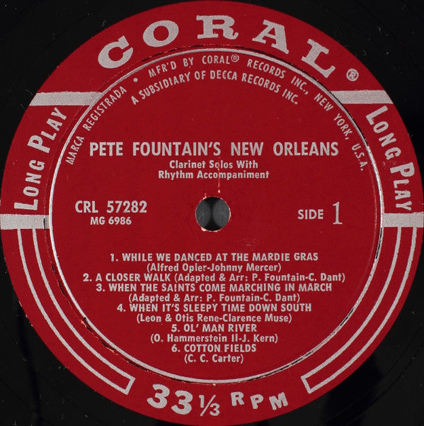 Pete Fountain : Pete Fountain's New Orleans (LP, Album, Mono, Styrene, Glo)