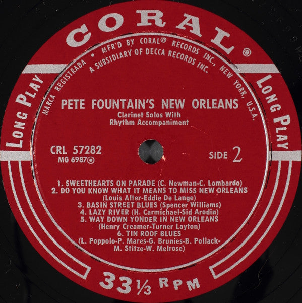 Pete Fountain : Pete Fountain's New Orleans (LP, Album, Mono, Styrene, Glo)