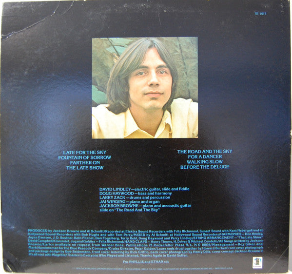 Jackson Browne : Late For The Sky (LP, Album, RE, SP )