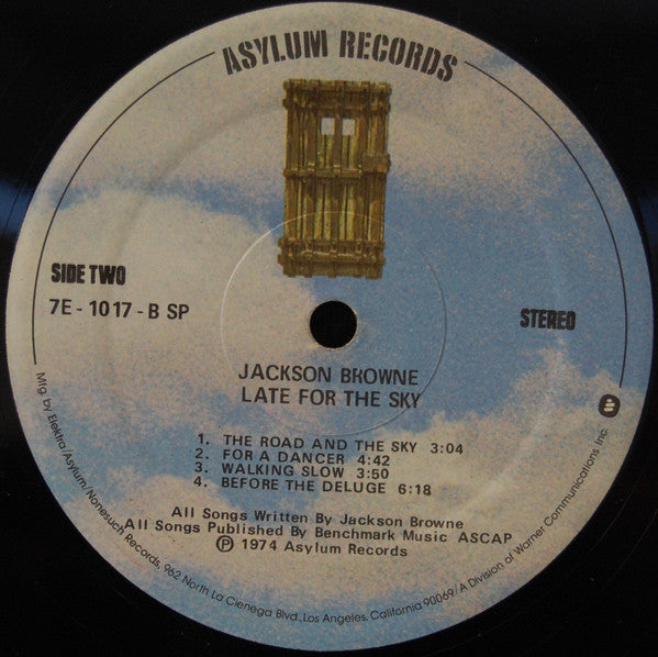 Jackson Browne : Late For The Sky (LP, Album, RE, SP )