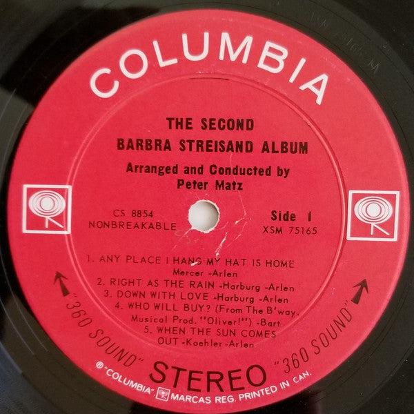 Barbra Streisand : The Second Barbra Streisand Album (LP, Album)