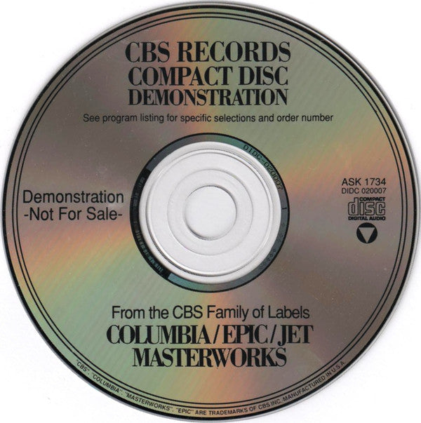 Various : CBS Records Compact Disc Demonstration (CD, Comp, Promo, Smplr)