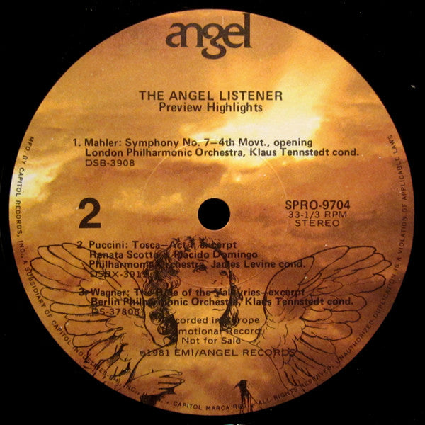 Various : The Angel Listener - Preview Highlights (7", EP, Promo)