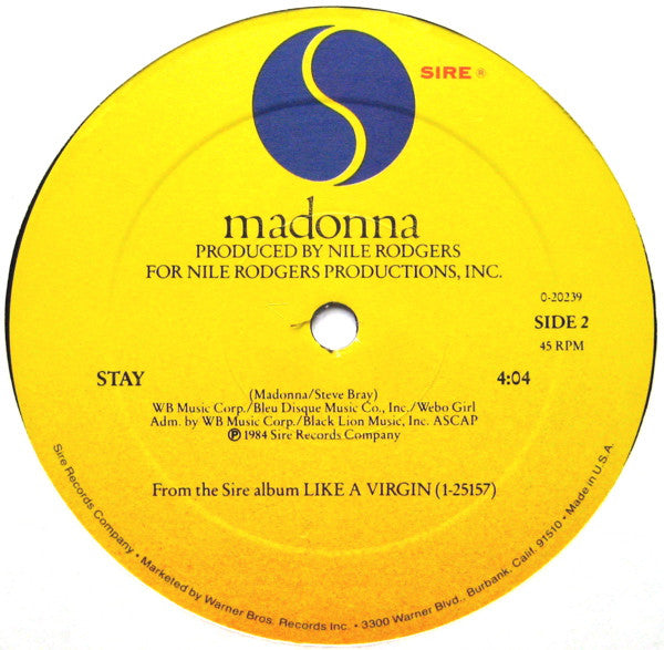 Madonna Virgin sale Material 12