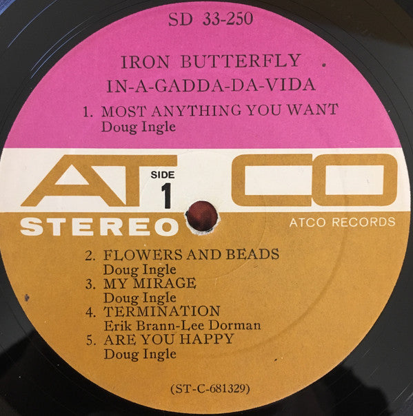 Iron Butterfly : In-A-Gadda-Da-Vida (LP, Album)