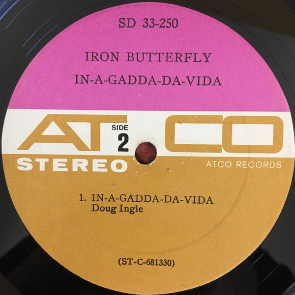 Iron Butterfly *In-A-Gadda-Da-Vida *LP shops record VG *ATCO *SD33-250 *1968 ***