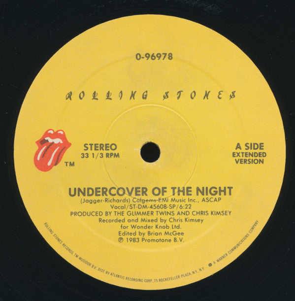 The Rolling Stones : Undercover Of The Night (Extended Version) (12", Spe)