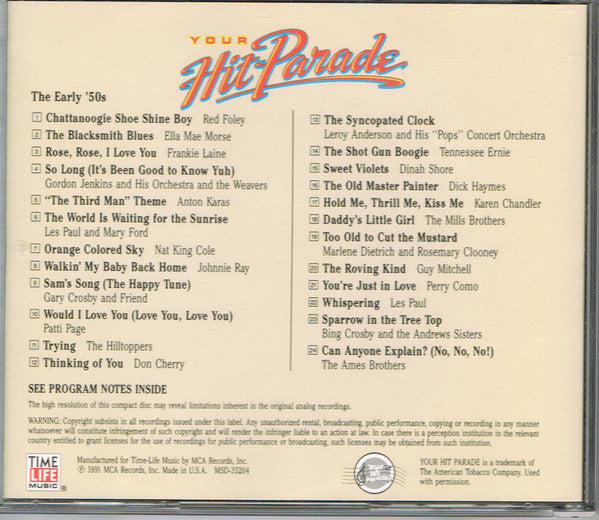 Various : Your Hit Parade - The Early '50s (CD, Comp)