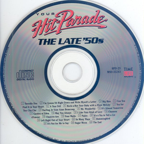 Various : Your Hit Parade - The Late '50s (CD, Comp)