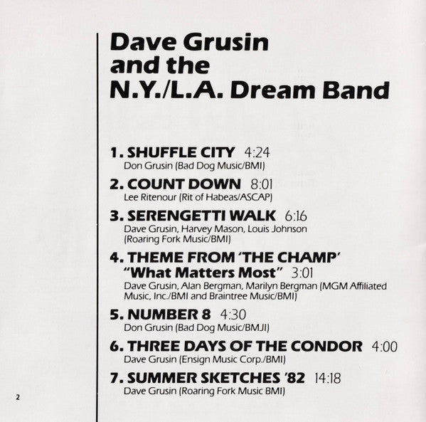 Dave Grusin And The NY-LA Dream Band : Dave Grusin And The NY-LA Dream Band   (CD, Album)