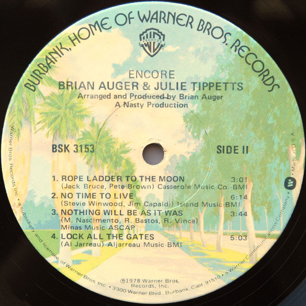 Brian Auger & Julie Tippetts : Encore (LP, Album, Jac)