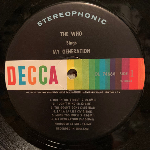 The Who : The Who Sings My Generation (LP, Album, Glo)