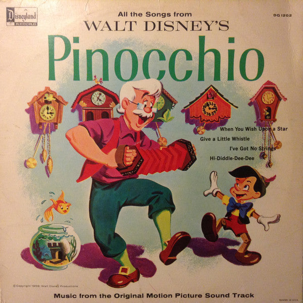 Unknown Artist : Walt Disney's Pinocchio (LP, Yel)