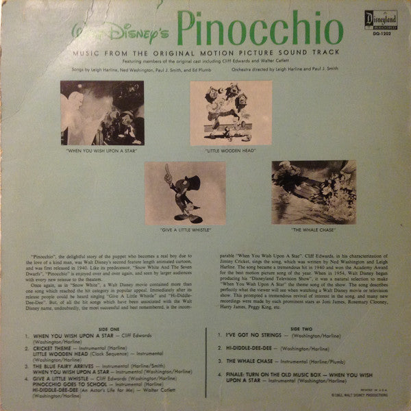 Unknown Artist : Walt Disney's Pinocchio (LP, Yel)