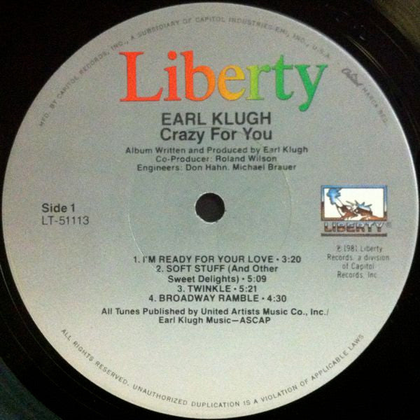 Earl Klugh : Crazy For You (LP, Album)