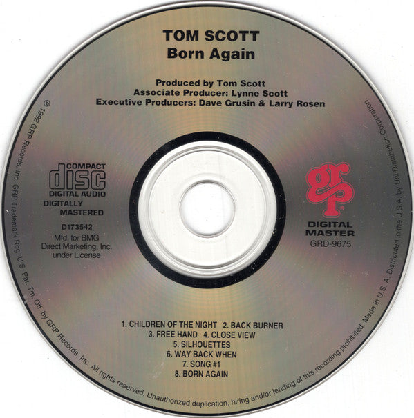 Tom Scott : Born Again (CD, Album, Club)