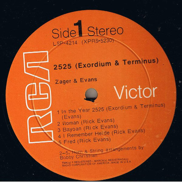 Zager & Evans : 2525 (Exordium & Terminus) (LP, Album, Roc)