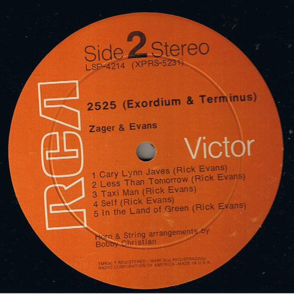 Zager & Evans : 2525 (Exordium & Terminus) (LP, Album, Roc)