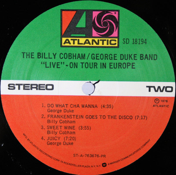 The Billy Cobham / George Duke Band : "Live" On Tour In Europe (LP, Album, PR )