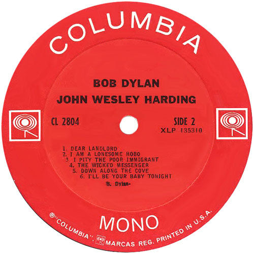 Bob Dylan : John Wesley Harding (LP, Album, Mono)