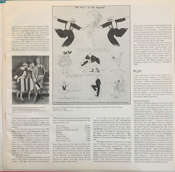 Gertrude Lawrence, Phil Ohman, Victor Arden, George & Ira Gershwin, Columbia Light Opera Company : George And Ira Gershwin's Oh, Kay! (LP, Comp, Mono)