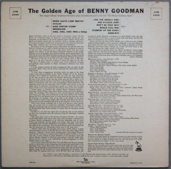 Benny Goodman And His Orchestra : The Golden Age Of Benny Goodman (LP, Comp, Mono, Ind)