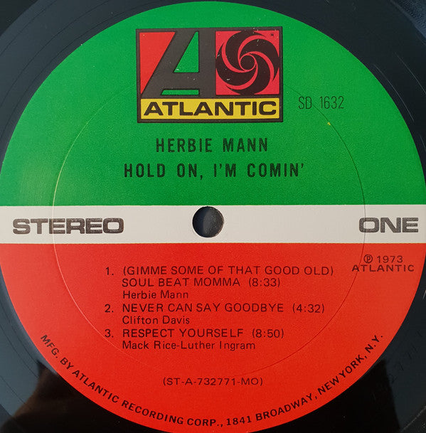 Herbie Mann : Hold On, I'm Comin' (LP, Album, Tri)