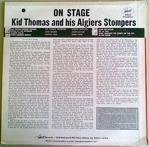 Kid Thomas And His Algiers Stompers : On Stage (LP)