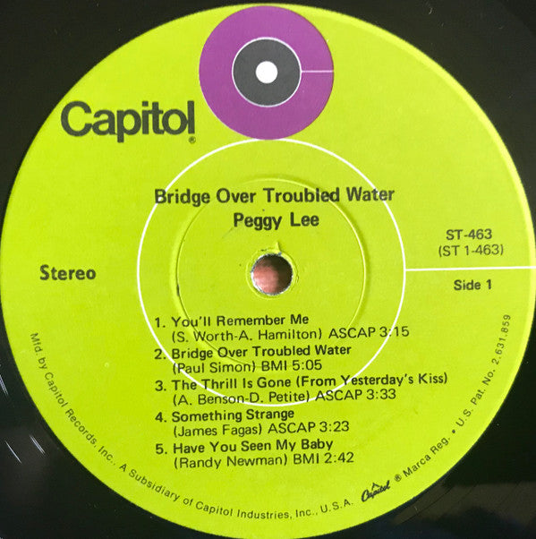 Peggy Lee : Bridge Over Troubled Water (LP, Album, Win)