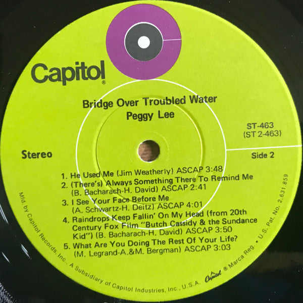 Peggy Lee : Bridge Over Troubled Water (LP, Album, Win)