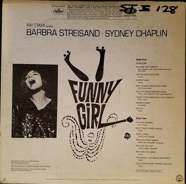 Jule Styne, Bob Merrill - Barbra Streisand, Sydney Chaplin : Funny Girl (Original Broadway Cast) (LP, Album, RE, Scr)