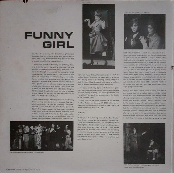 Jule Styne, Bob Merrill - Barbra Streisand, Sydney Chaplin : Funny Girl (Original Broadway Cast) (LP, Album, RE, Scr)